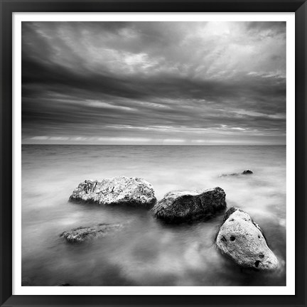 Framed Waves on Rocks 2 Print