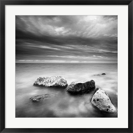 Framed Waves on Rocks 2 Print