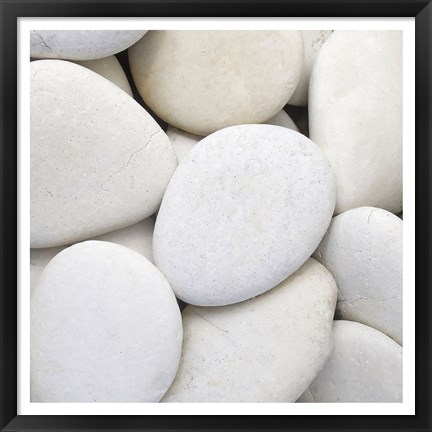 Framed White Pebbles Print