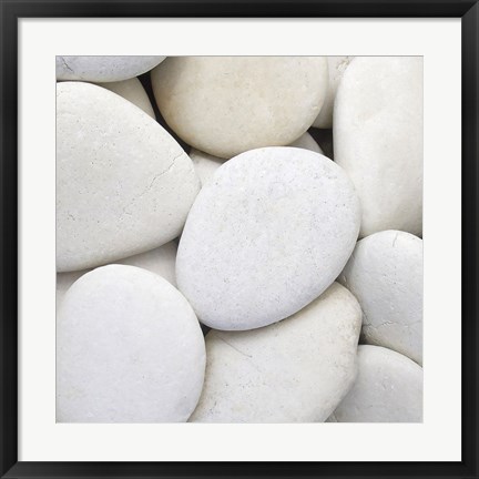 Framed White Pebbles Print