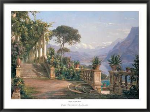 Framed Lodge on Lake Como Print