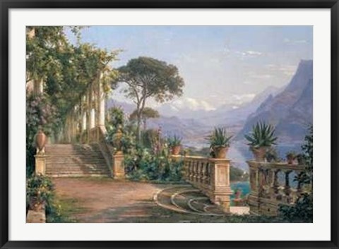 Framed Lodge on Lake Como Print