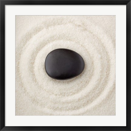 Framed Zen Pebble I Print