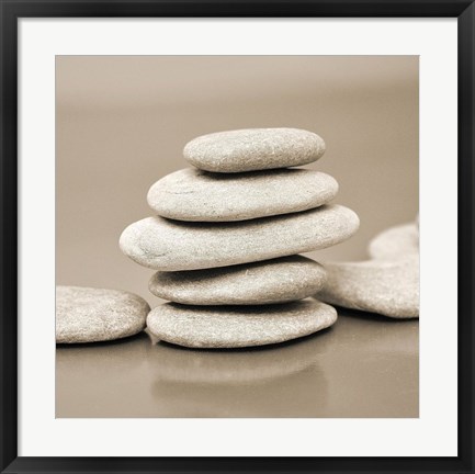 Framed Zen Pebbles III Print