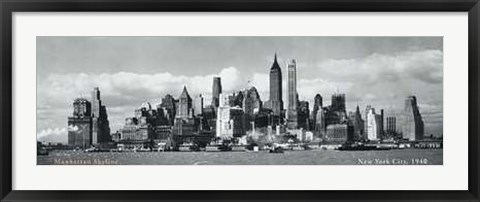 Framed Manhattan Skyline NYC 1940 Print