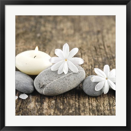 Framed Zen Pebbles I Print