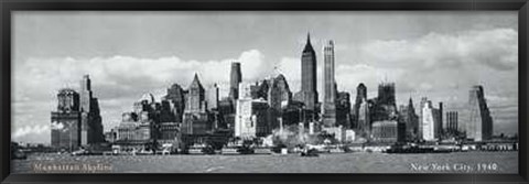 Framed Manhattan Skyline, NYC, c.1940 Print