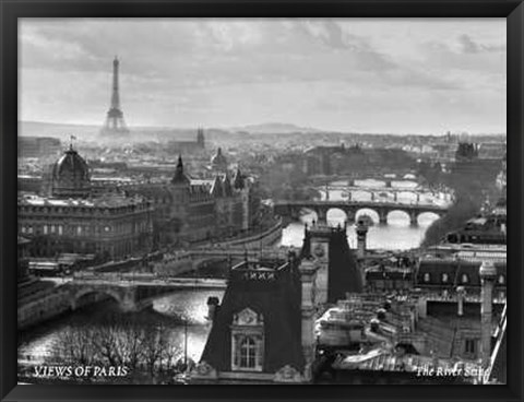 Framed Views of Paris the River Seine Print