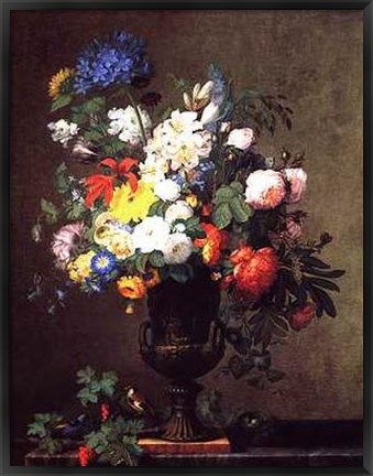 Framed Vase of Flowers Print