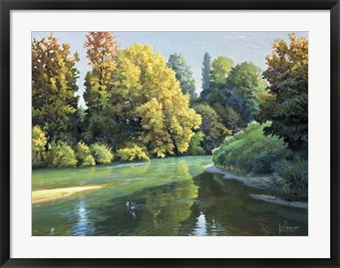 Framed Fiume Tra I Boschi Print