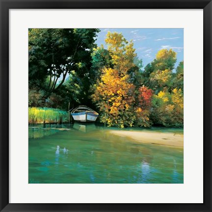 Framed Adriano Galasso - Approdo Sul Fiume Size 19.75x19.75 Print