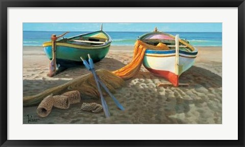 Framed Adriano Galasso - Dopo la Pesca Size 31.5x23.75 Print