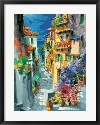 Framed Antonio Di viccaro - Vicolo di Positano Size 23.75x31.5 Print