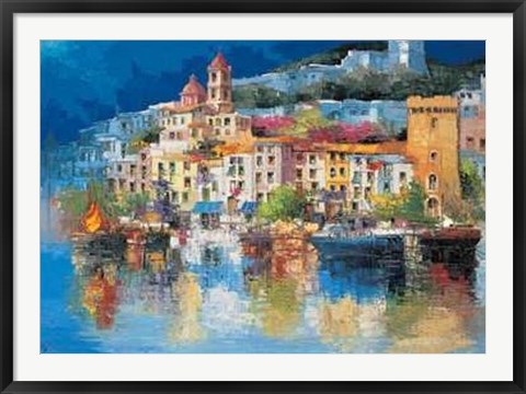 Framed Borgo Sul Mar Tirreno Print