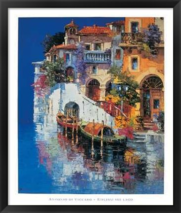 Framed Antonio Di viccaro - Riflessi Sul Lago Size 23.75x31.5 Print