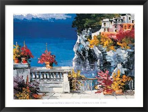 Framed Antonio Di viccaro - Capri Terrazza Sul Mare Size 31.5x23.75 Print