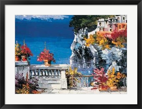 Framed Antonio Di viccaro - Capri Terrazza Sul Mare Size 31.5x23.75 Print