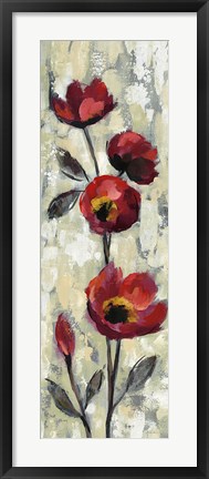 Framed Simple Red Floral I Print