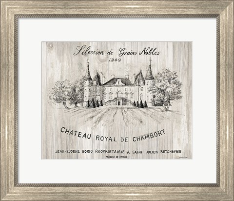 Framed Chateau Chambort on Wood Print