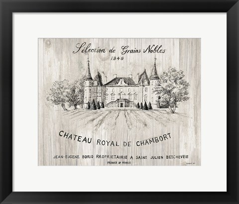 Framed Chateau Chambort on Wood Print