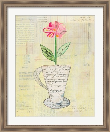 Framed Teacup Floral II on Print Print