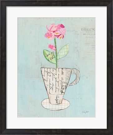 Framed Teacup Floral III on Print Print