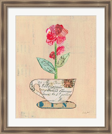 Framed Teacup Floral IV on Print Print