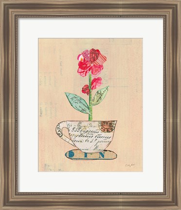 Framed Teacup Floral IV on Print Print