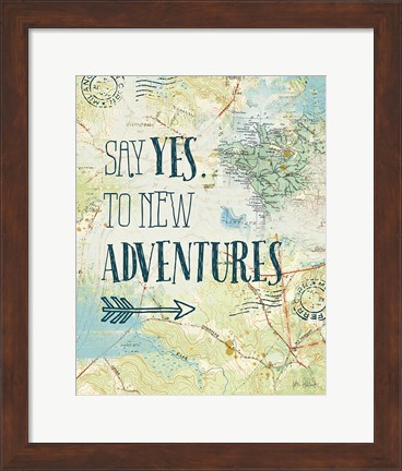 Framed Map Sentiments II Print