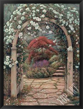 Framed Archway to the Garden Print