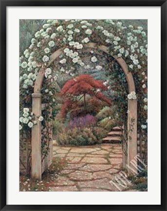 Framed Archway to the Garden Print