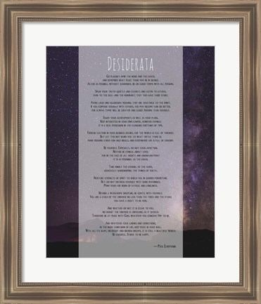 Framed Desiderata Night Sky Print