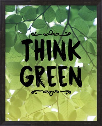 Framed Think Green Ombre Leaves Print