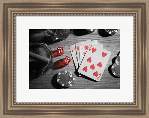 Framed Pop of Color Poker Print