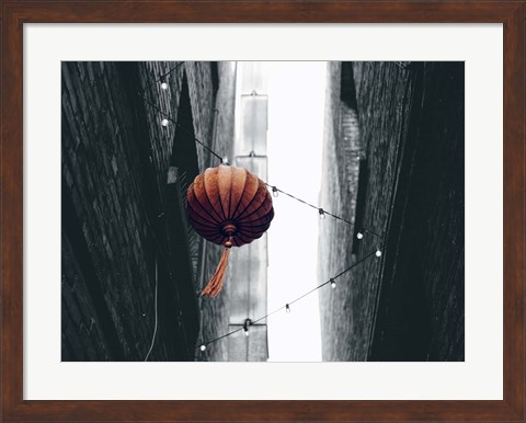 Framed Pop of Color Orange Lantern Print