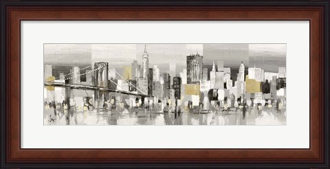 Framed Manhattan &amp; Brooklyn Bridge Print