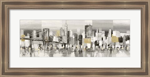 Framed Manhattan &amp; Brooklyn Bridge Print