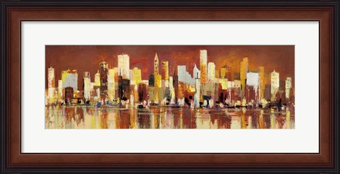 Framed Manhattan al Tramonto Print