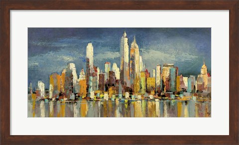 Framed New York, riflessi del mattino Print