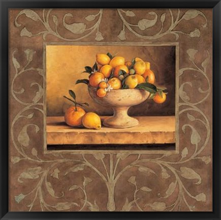 Framed Andres Gonzales - Oranges and Lemons Size 27.5x27.5 Print