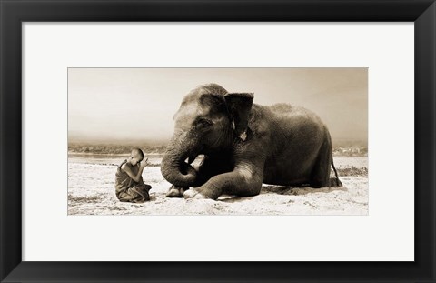 Framed Praying by the River Print