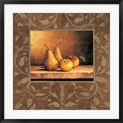 Framed Andres Gonzales - Pears and Apples Size 27.5x27.5 Print