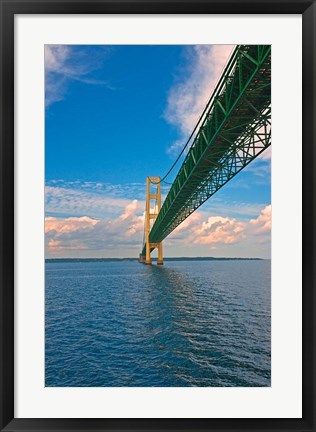 Framed Sailing under the Mackinac Bridge Print