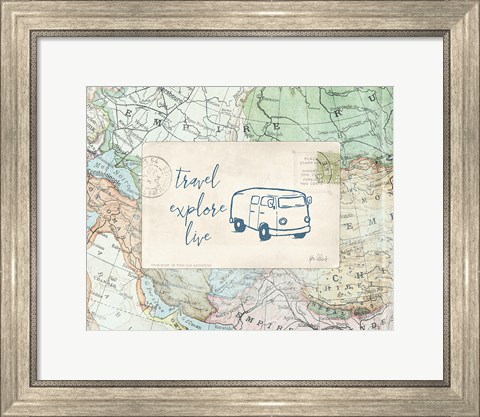 Framed Travel Posts II Print