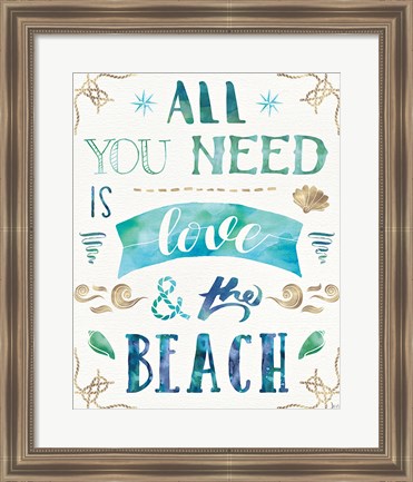 Framed Love and the Beach I Print