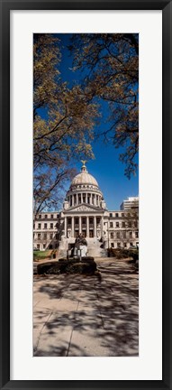 Framed Statue outside a Government Building, Mississippi State Capitol, Jackson, Mississippi Print