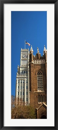 Framed Clock tower, Lamar Life Building, St. Andrew&#39;s Church, Jackson, Mississippi Print