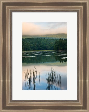 Framed Fog obscures the summit of Mt Monadnock, New Hampshire Print