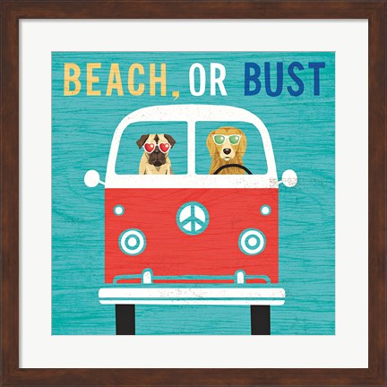 Framed Beach Bums Bus Print