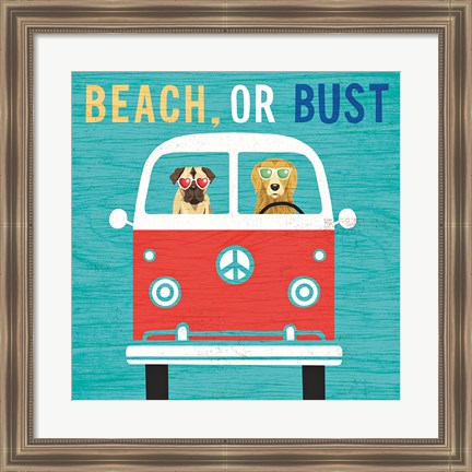 Framed Beach Bums Bus Print